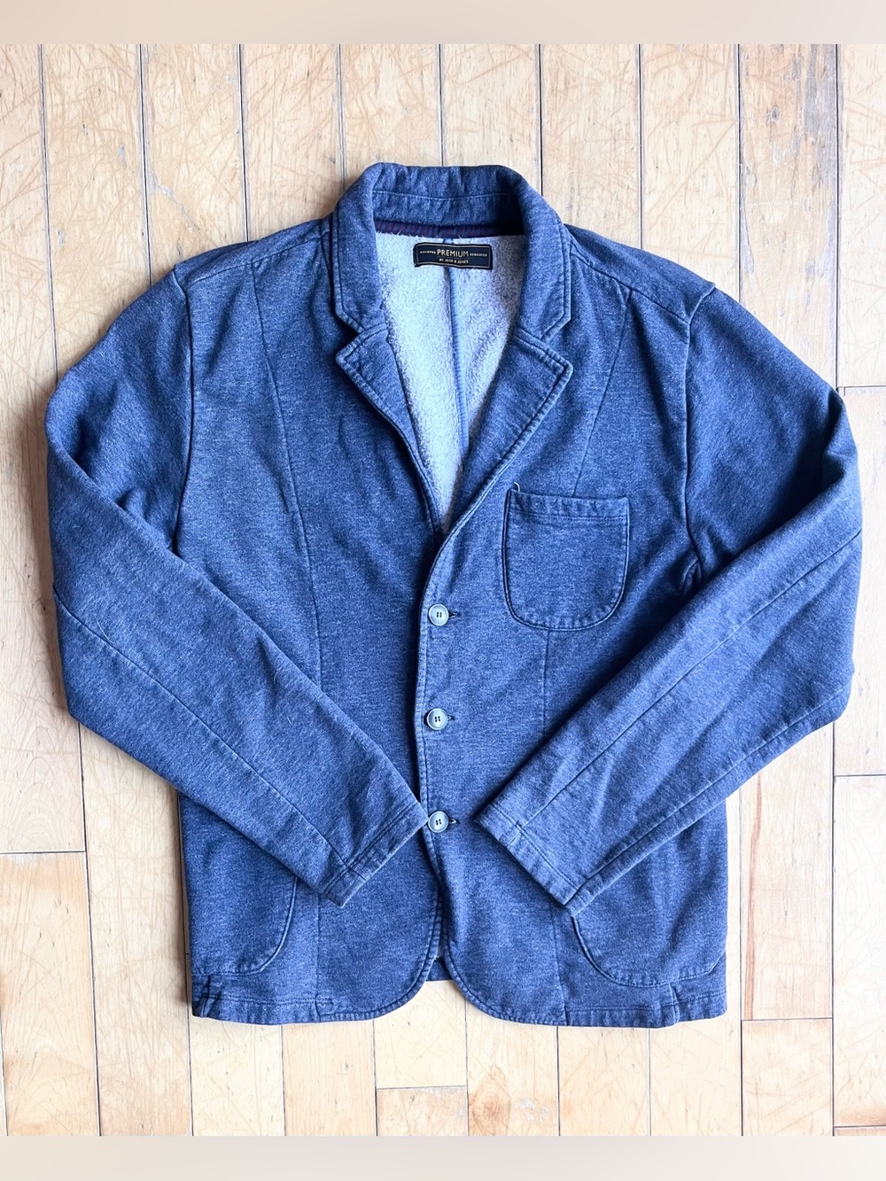 Jack & Jones 100% Cotton Premium Preppy Sweatshirt Jacket Blazer Size Large